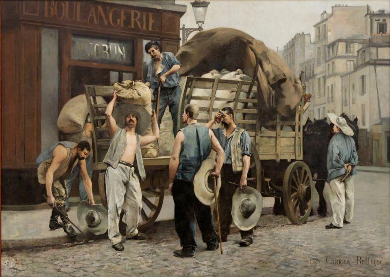 Louis Carrier-Belleuse Porteurs de farine. Scxne parisienne (Flour carriers. Scene from Paris). oil painting picture